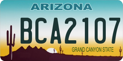 AZ license plate BCA2107