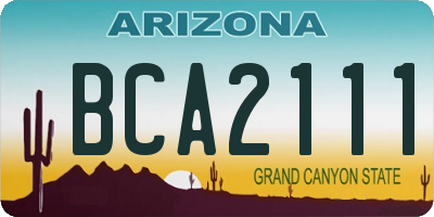 AZ license plate BCA2111