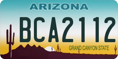 AZ license plate BCA2112