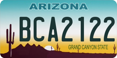 AZ license plate BCA2122