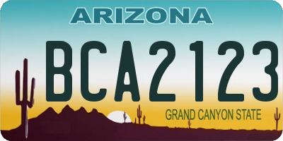 AZ license plate BCA2123