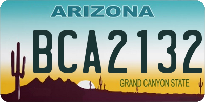 AZ license plate BCA2132