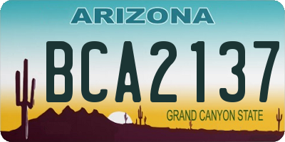 AZ license plate BCA2137