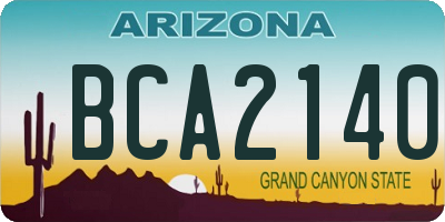 AZ license plate BCA2140