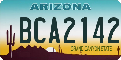 AZ license plate BCA2142