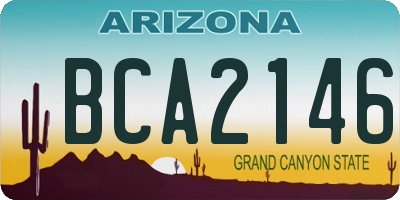 AZ license plate BCA2146