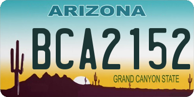 AZ license plate BCA2152