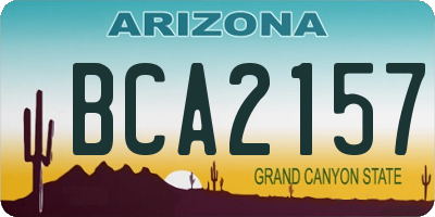 AZ license plate BCA2157