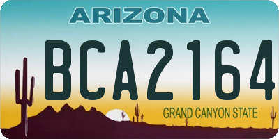 AZ license plate BCA2164