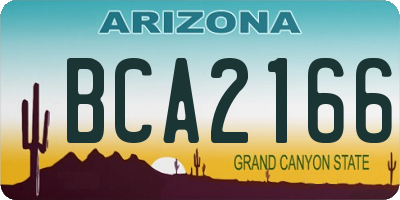 AZ license plate BCA2166