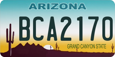 AZ license plate BCA2170