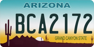 AZ license plate BCA2172