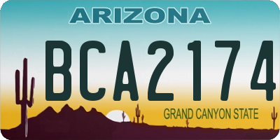 AZ license plate BCA2174