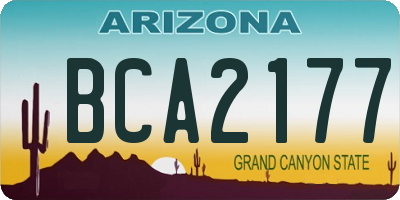 AZ license plate BCA2177