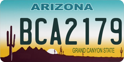 AZ license plate BCA2179