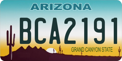 AZ license plate BCA2191