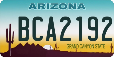 AZ license plate BCA2192