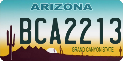 AZ license plate BCA2213