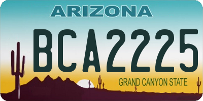 AZ license plate BCA2225