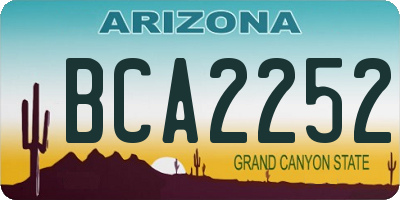 AZ license plate BCA2252