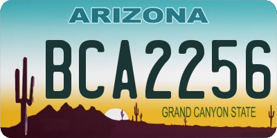 AZ license plate BCA2256