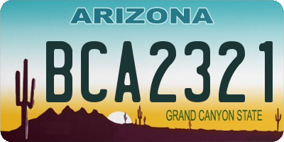 AZ license plate BCA2321