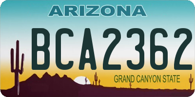 AZ license plate BCA2362