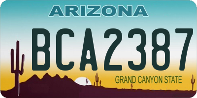 AZ license plate BCA2387