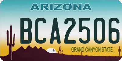 AZ license plate BCA2506