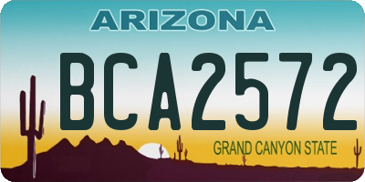 AZ license plate BCA2572