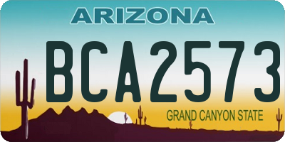 AZ license plate BCA2573