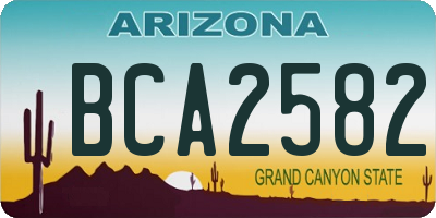 AZ license plate BCA2582