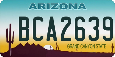 AZ license plate BCA2639