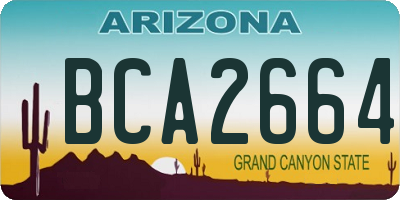 AZ license plate BCA2664