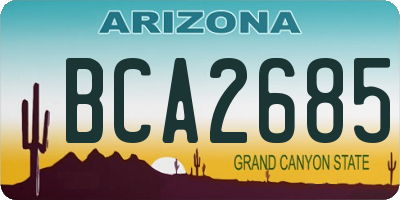 AZ license plate BCA2685