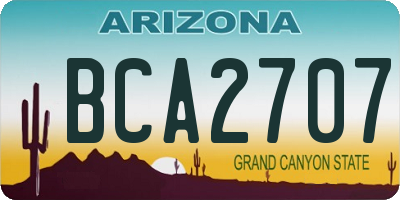 AZ license plate BCA2707