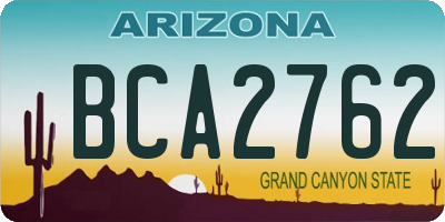 AZ license plate BCA2762