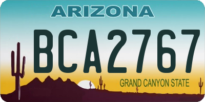 AZ license plate BCA2767