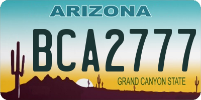 AZ license plate BCA2777