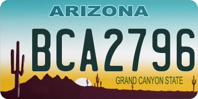 AZ license plate BCA2796