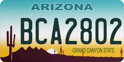 AZ license plate BCA2802