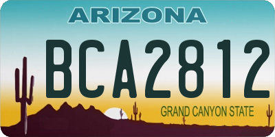 AZ license plate BCA2812