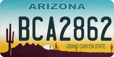 AZ license plate BCA2862