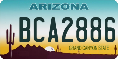 AZ license plate BCA2886