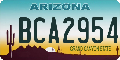 AZ license plate BCA2954