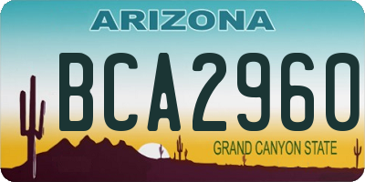 AZ license plate BCA2960