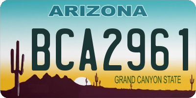 AZ license plate BCA2961