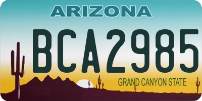 AZ license plate BCA2985