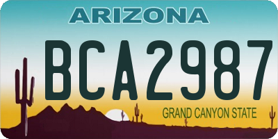 AZ license plate BCA2987