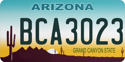 AZ license plate BCA3023